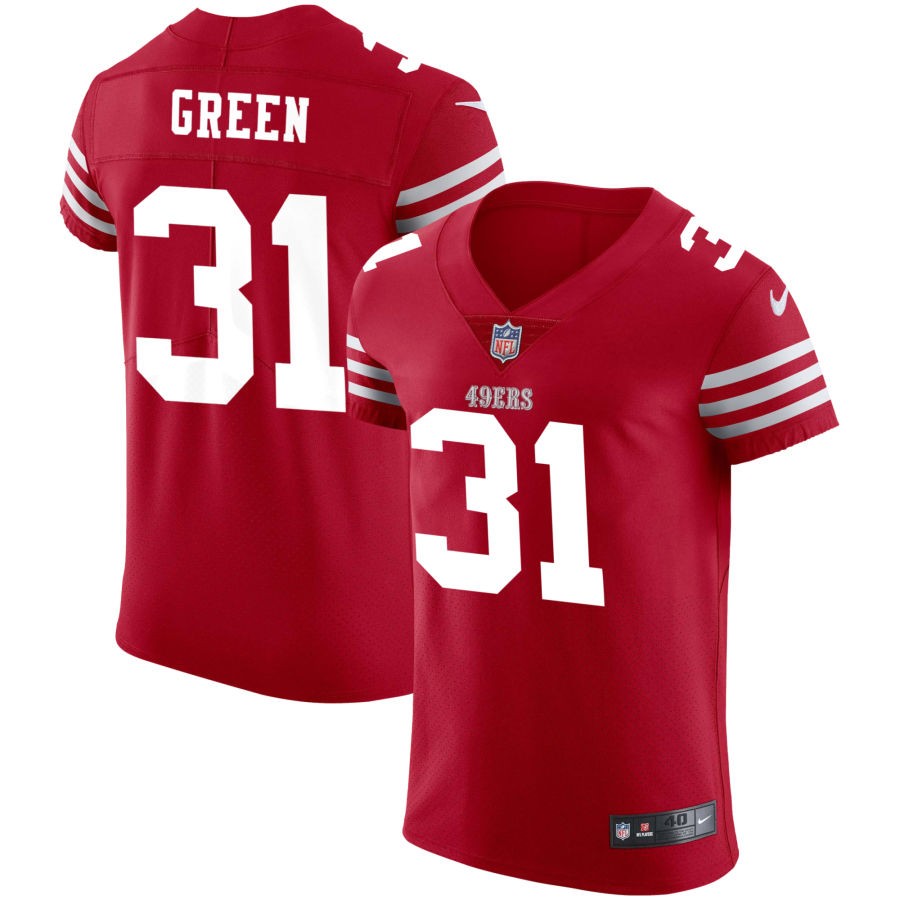 Renardo Green Men's Nike Scarlet San Francisco 49ers Vapor Elite Custom Jersey