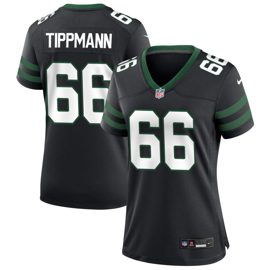 Joe Tippmann Women's Nike Legacy Black New York Jets Alternate Custom Game Jersey