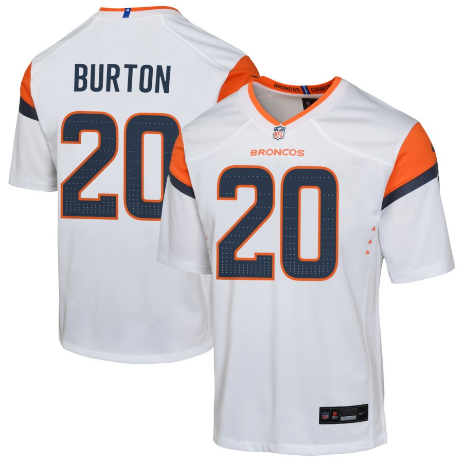 Michael Burton Youth Nike White Denver Broncos Custom Game Jersey