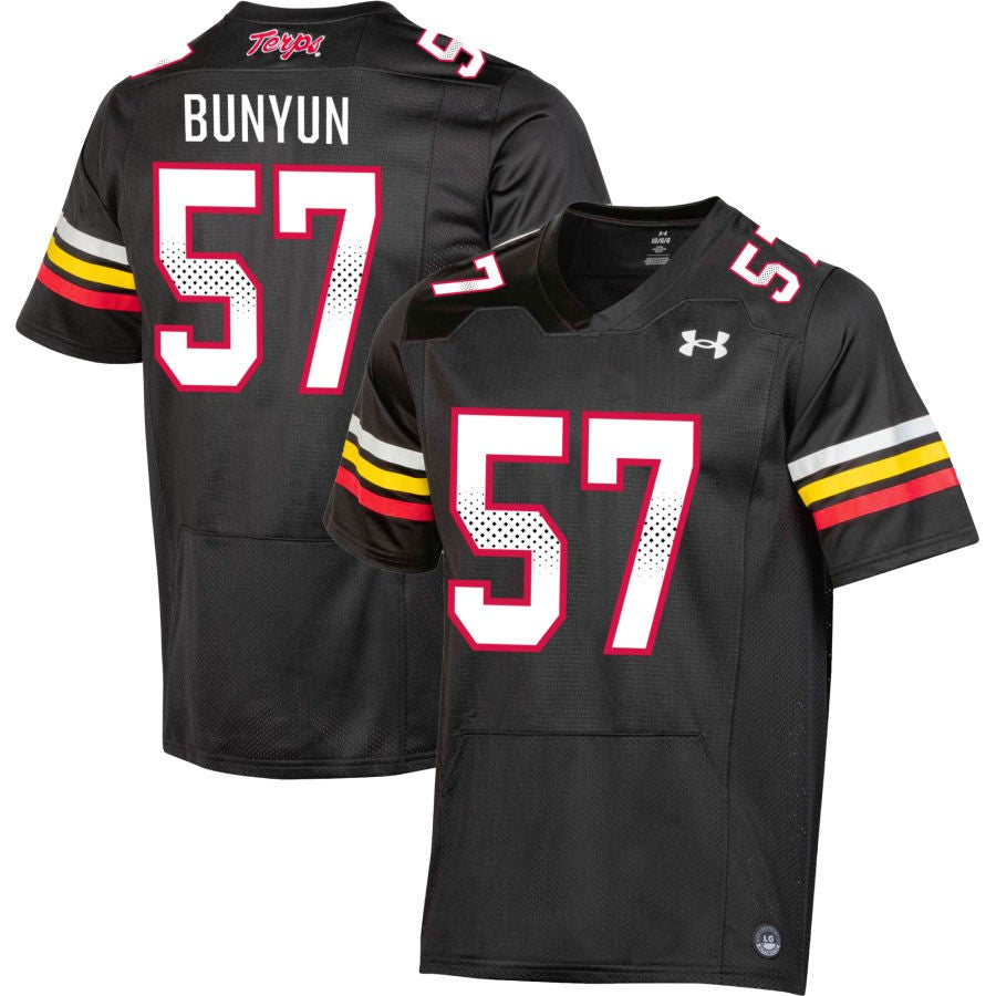 Isaac Bunyun Men's Under Armour Black Maryland Terrapins Pick-A-Player NIL Replica Football Jersey