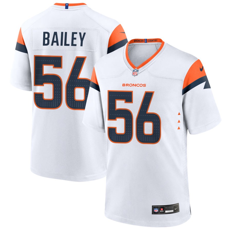 Levelle Bailey Men's Nike White Denver Broncos Custom Game Jersey