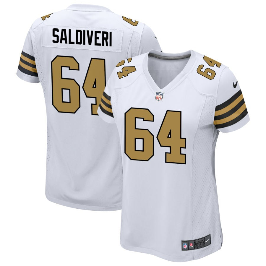 Nick Saldiveri Women's Nike White New Orleans Saints Alternate Custom Game Jersey
