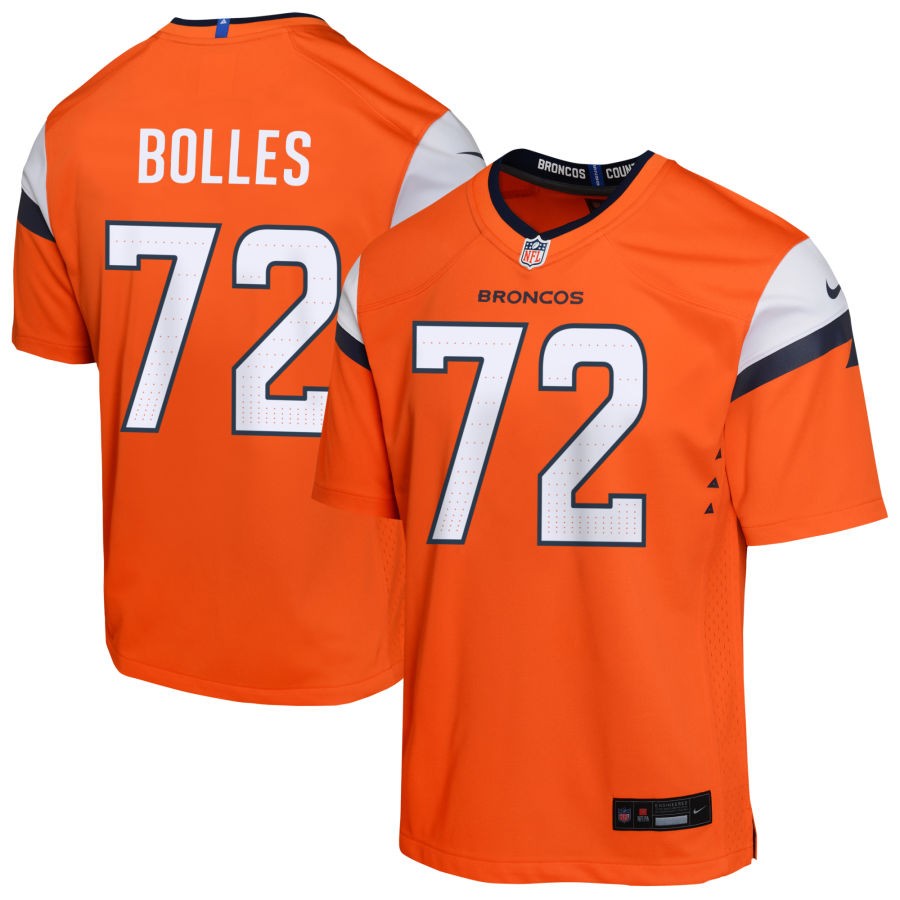 Garett Bolles Youth Nike Orange Denver Broncos Custom Game Jersey