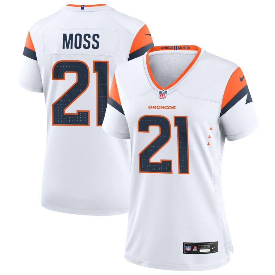 Riley Moss Women's Nike White Denver Broncos Custom Game Jersey
