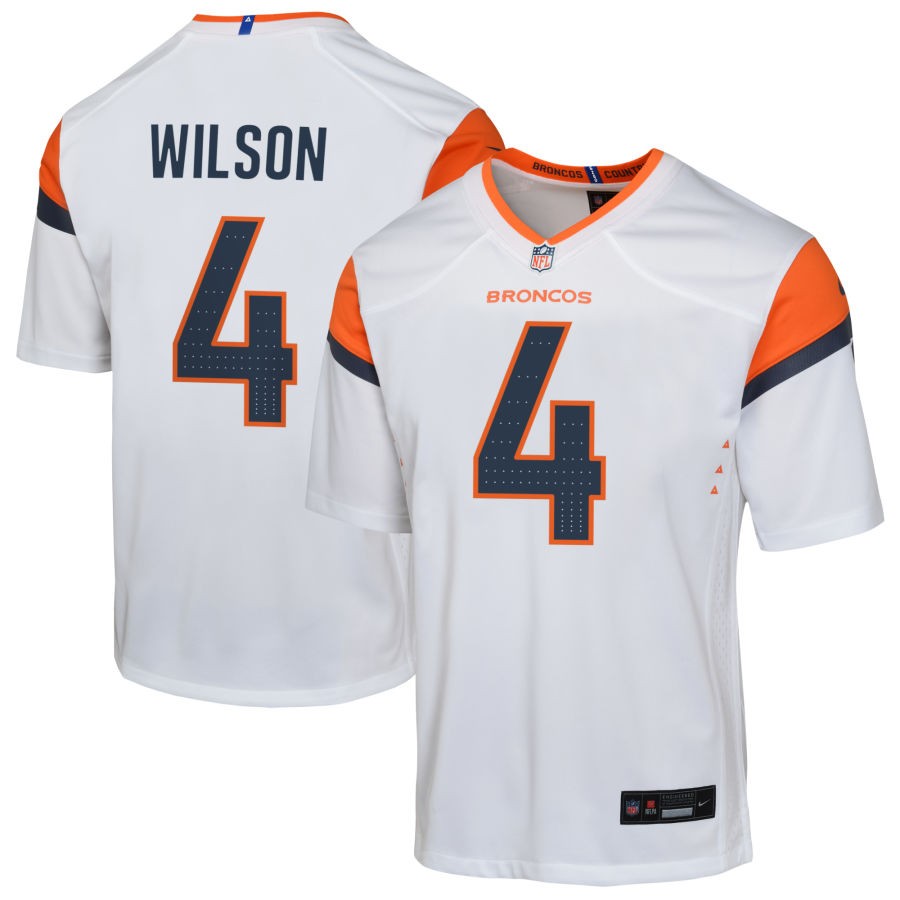 Zach Wilson Youth Nike White Denver Broncos Custom Game Jersey
