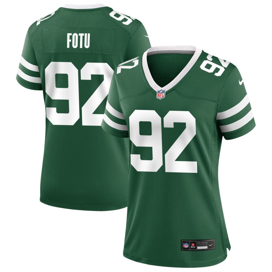 Leki Fotu Women's Nike Legacy Green New York Jets Custom Game Jersey