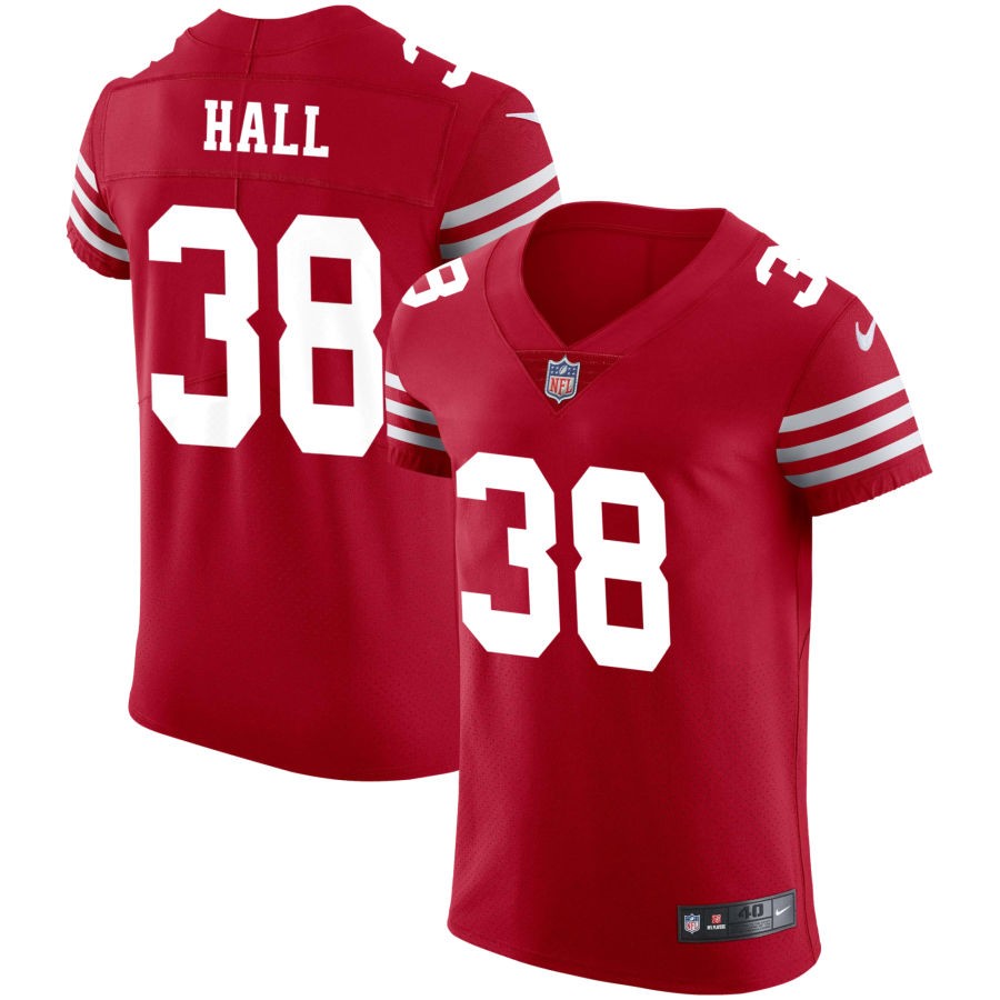 Kemon Hall Men's Nike Scarlet San Francisco 49ers Vapor Elite Custom Jersey