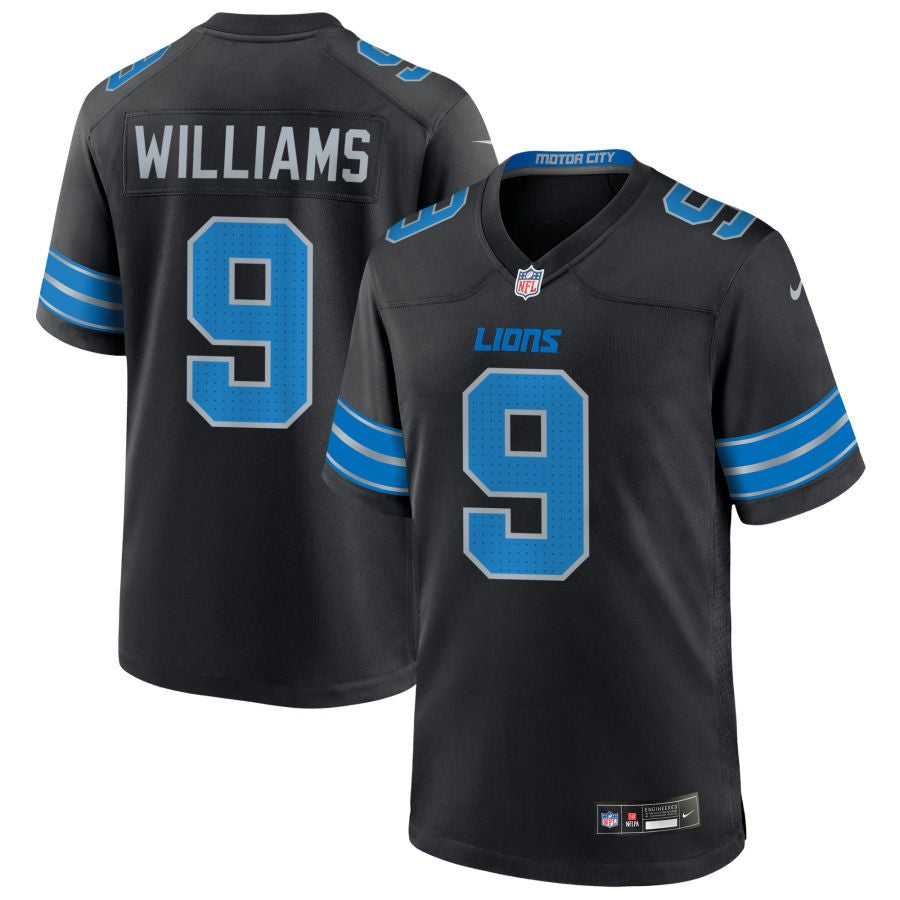 Jameson Williams Men's Nike Black Detroit Lions Alternate Custom Game Jersey