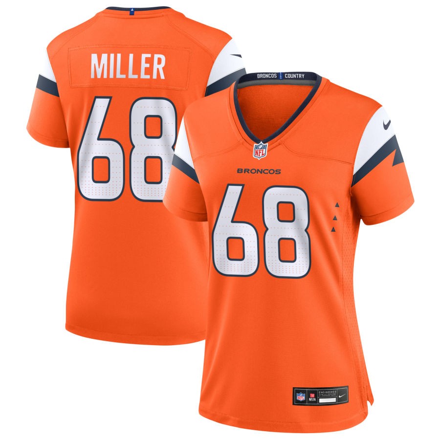 Jordan Miller Women's Nike Orange Denver Broncos Custom Game Jersey