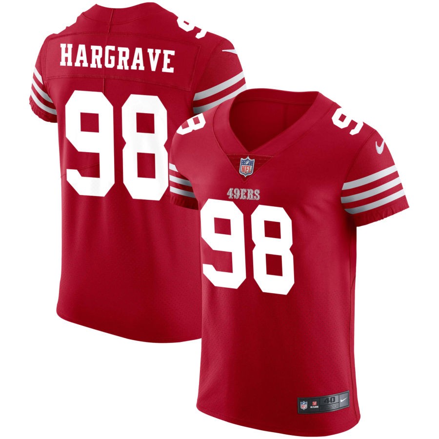 Javon Hargrave Men's Nike Scarlet San Francisco 49ers Vapor Elite Custom Jersey