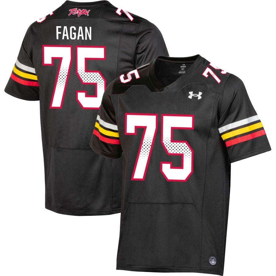 Conor Fagan Men's Under Armour Black Maryland Terrapins Pick-A-Player NIL Replica Football Jersey