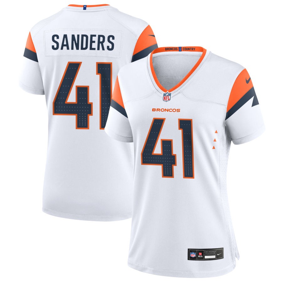 Drew Sanders Women's Nike White Denver Broncos Custom Game Jersey