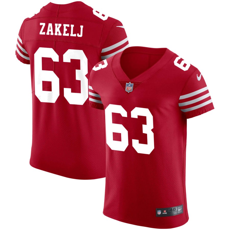 Nick Zakelj Men's Nike Scarlet San Francisco 49ers Vapor Elite Custom Jersey