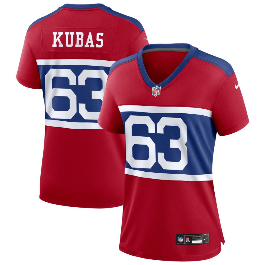 Jake Kubas Women's Nike Century Red New York Giants Alternate Game Custom Jersey