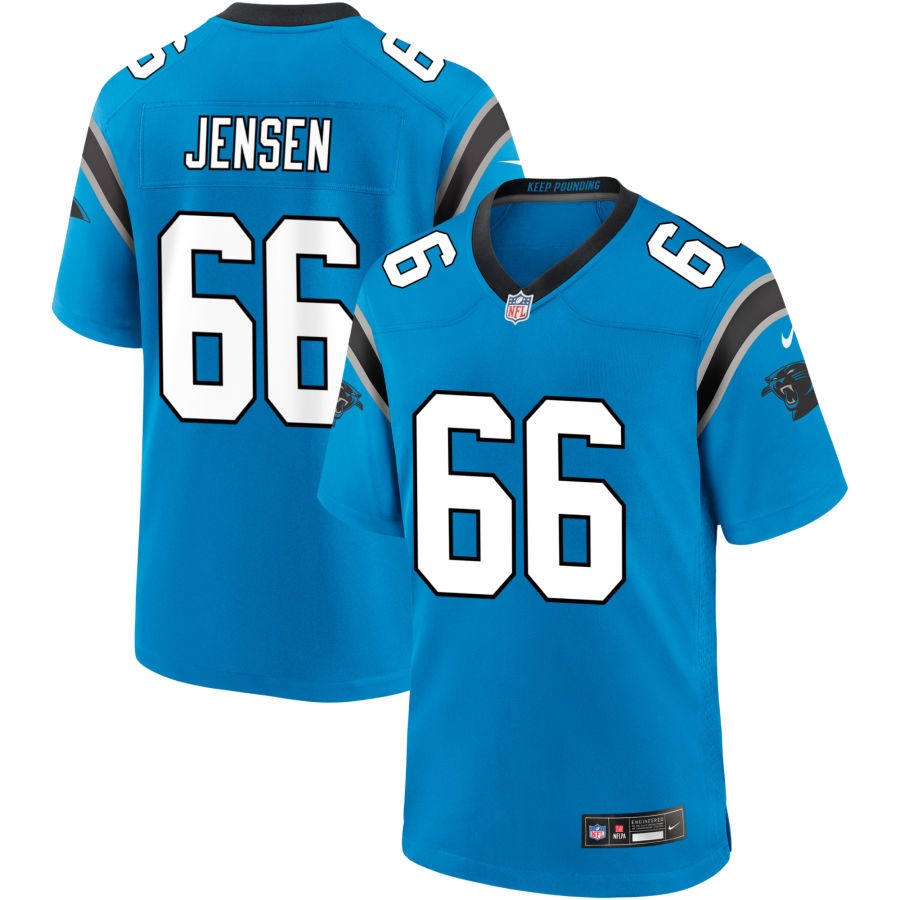 Nash Jensen Men's Nike Blue Carolina Panthers Alternate Custom Game Jersey