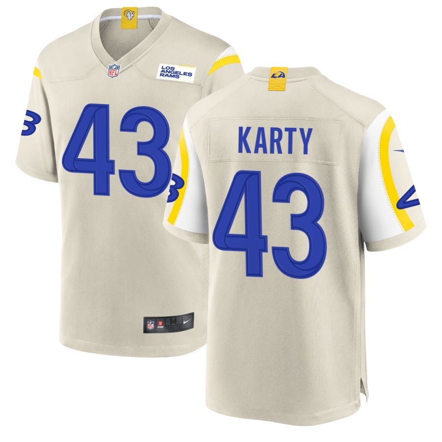 Joshua Karty Men's Nike Los Angeles Rams Bone Custom Game Jersey