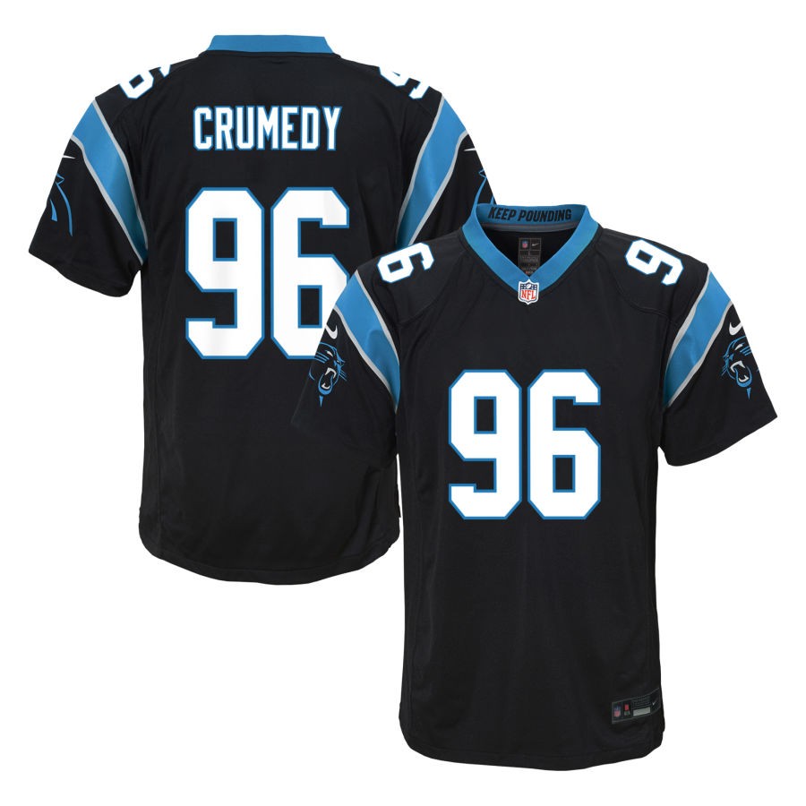 Jaden Crumedy Youth Nike Black Carolina Panthers Custom Game Jersey