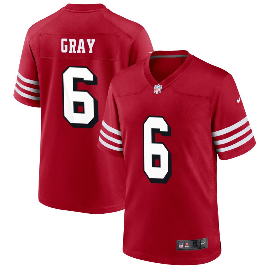 Danny Gray Men's Nike Scarlet San Francisco 49ers Alternate Custom Game Jersey