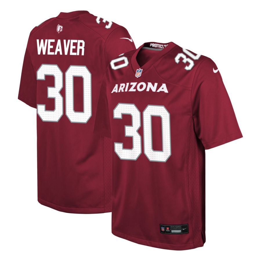 Xavier Weaver Youth Nike Cardinal Arizona Cardinals Custom Game Jersey