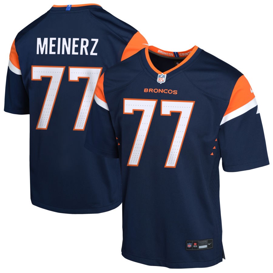 Quinn Meinerz Youth Nike Navy Denver Broncos Alternate Custom Game Jersey