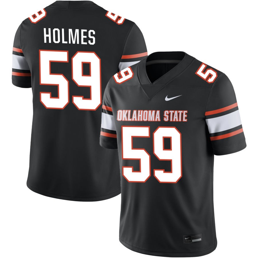 Wyatt Holmes Men's Nike Black Oklahoma State Cowboys Alternate NIL Pick-A-Player Game Jersey