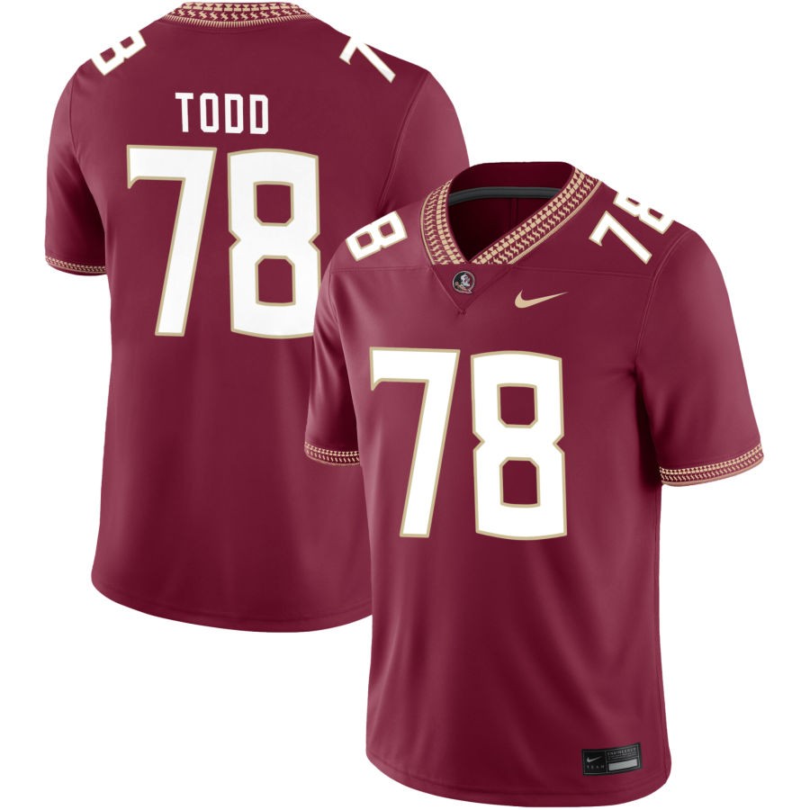 Jayden Todd Men's Nike Garnet Florida State Seminoles 2023 Pick-A-Player NIL Football Game Jersey