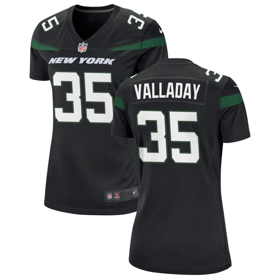 Xazavian Valladay Women's Nike Stealth Black New York Jets Alternate Custom Game Jersey