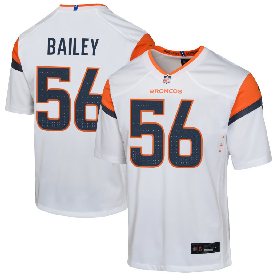 Levelle Bailey Youth Nike White Denver Broncos Custom Game Jersey