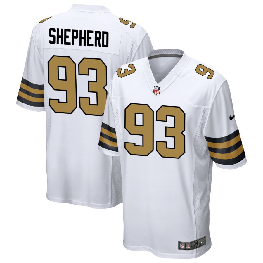 Nathan Shepherd Men's Nike White New Orleans Saints Alternate Custom Game Jersey