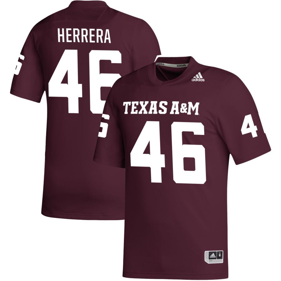 Aidan Herrera Men's adidas Maroon Texas A&M Aggies Pick-A-Player NIL Replica Football Jersey