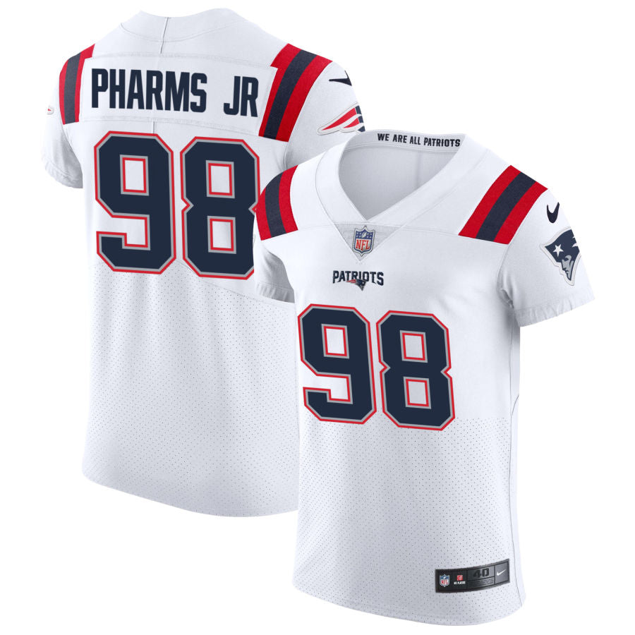 Jeremiah Pharms Jr Men's Nike White New England Patriots Vapor Elite Custom Jersey