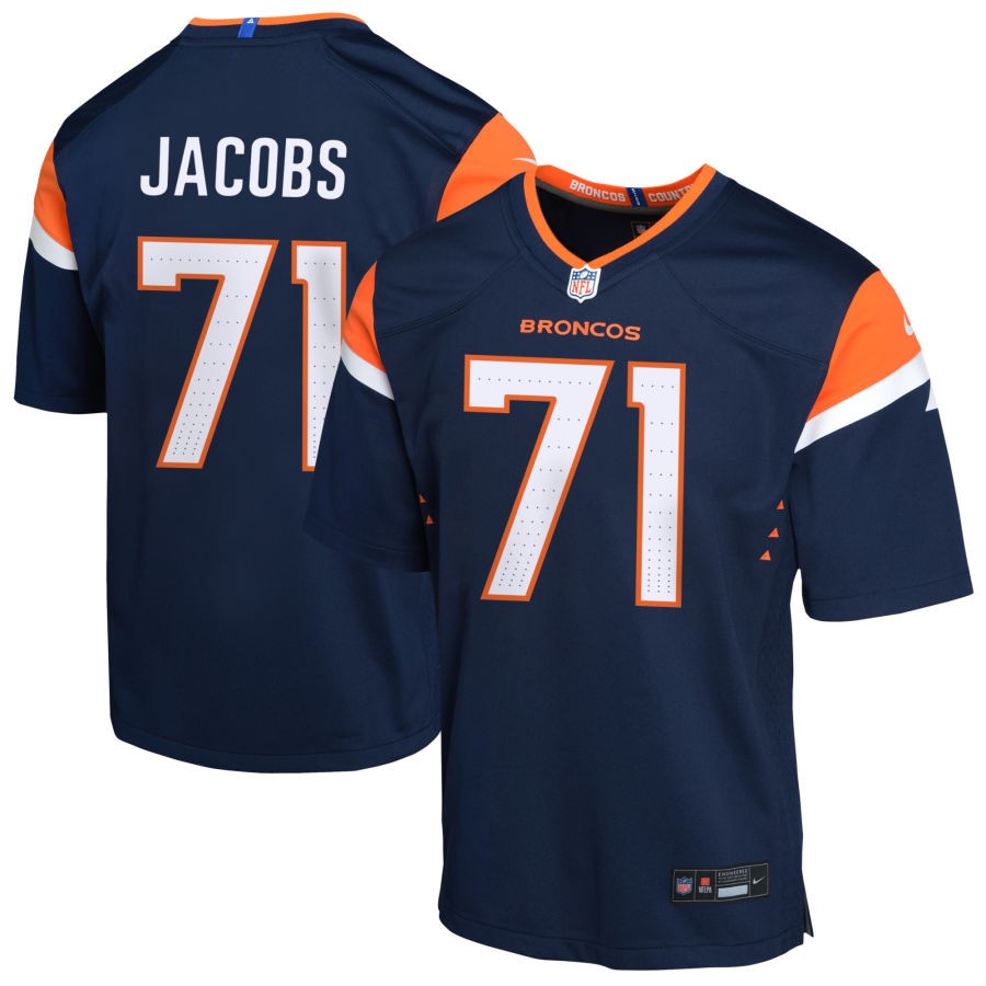 Demontrey Jacobs Youth Nike Navy Denver Broncos Alternate Custom Game Jersey