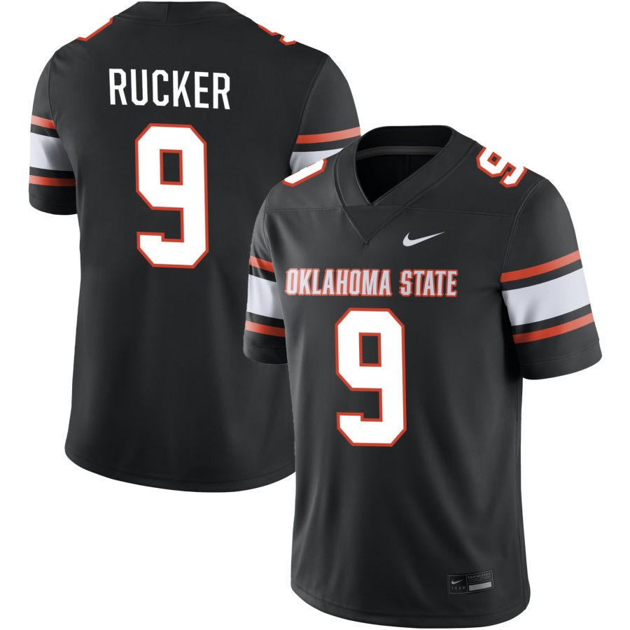 Trey Rucker Men's Nike Black Oklahoma State Cowboys Alternate NIL Pick-A-Player Game Jersey