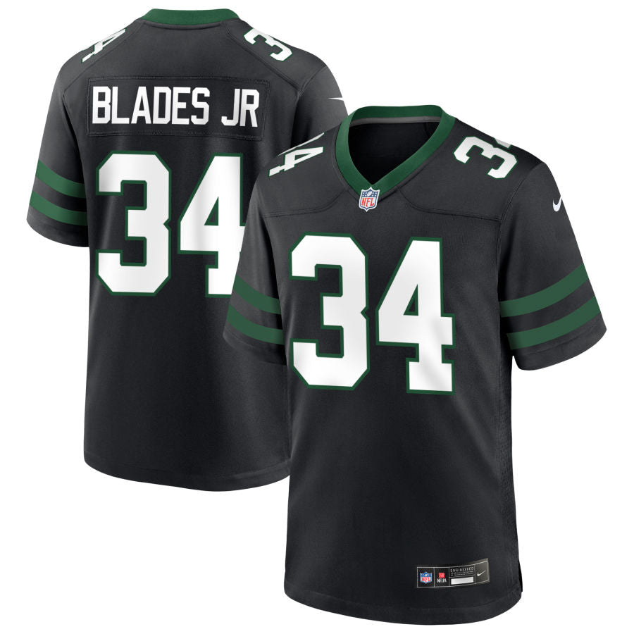 Al Blades Jr Men's Nike Legacy Black New York Jets Alternate Custom Game Jersey