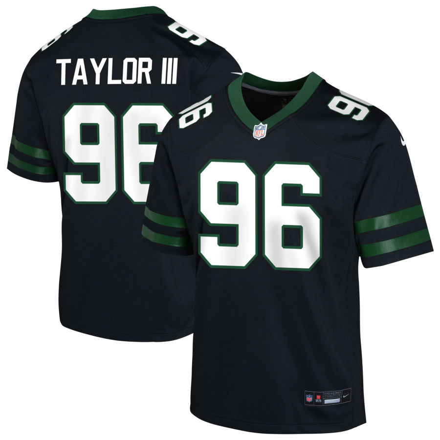 Leonard Taylor III Youth Nike Legacy Black New York Jets Alternate Custom Game Jersey