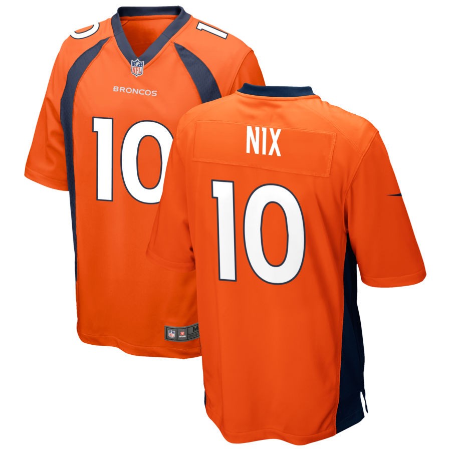 Bo Nix Men's Nike Orange Denver Broncos Custom Game Jersey