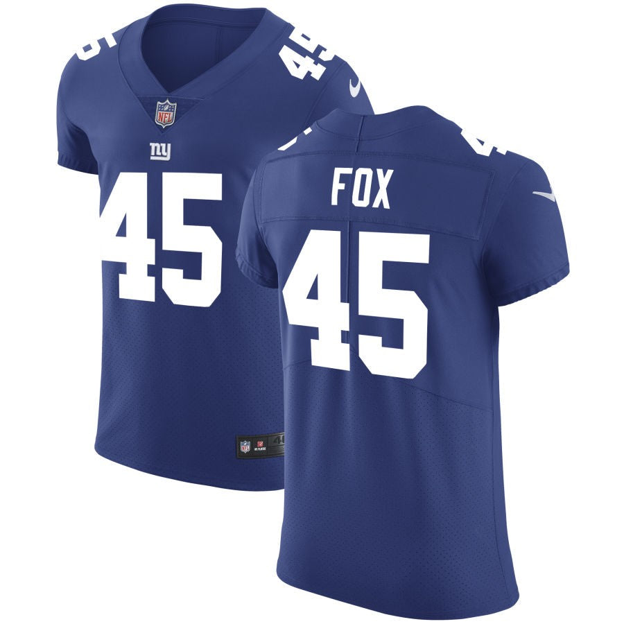 Tomon Fox Men's Nike Royal New York Giants Vapor Untouchable Custom Elite Jersey
