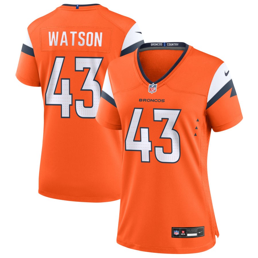 Blake Watson Women's Nike Orange Denver Broncos Custom Game Jersey
