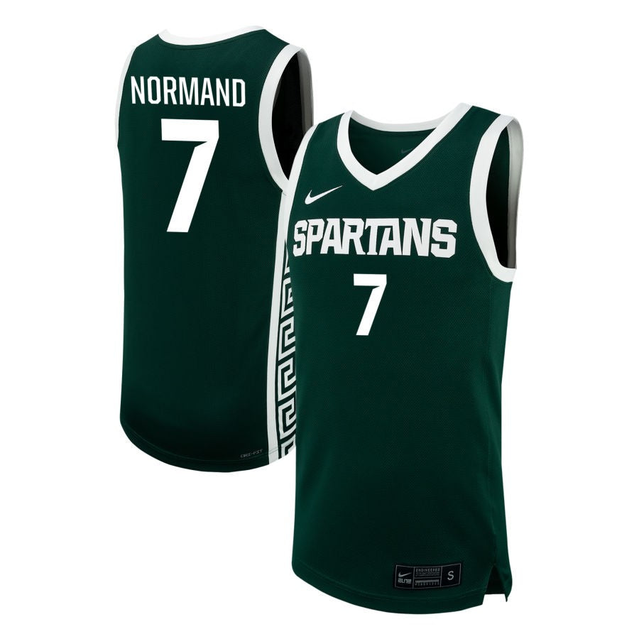 Gehrig Normand Men's Nike Green Michigan State Spartans NIL Pick-A-Player Men's Basketball Replica Jersey