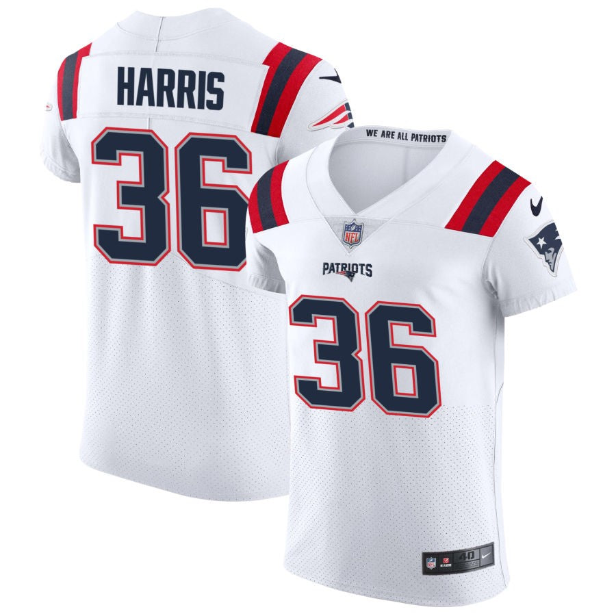 Kevin Harris Men's Nike White New England Patriots Vapor Elite Custom Jersey