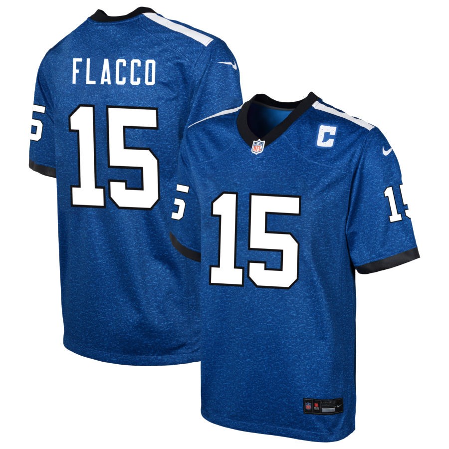 Joe Flacco Youth Nike Blue Indianapolis Colts Indiana Nights Alternate Custom Game Jersey