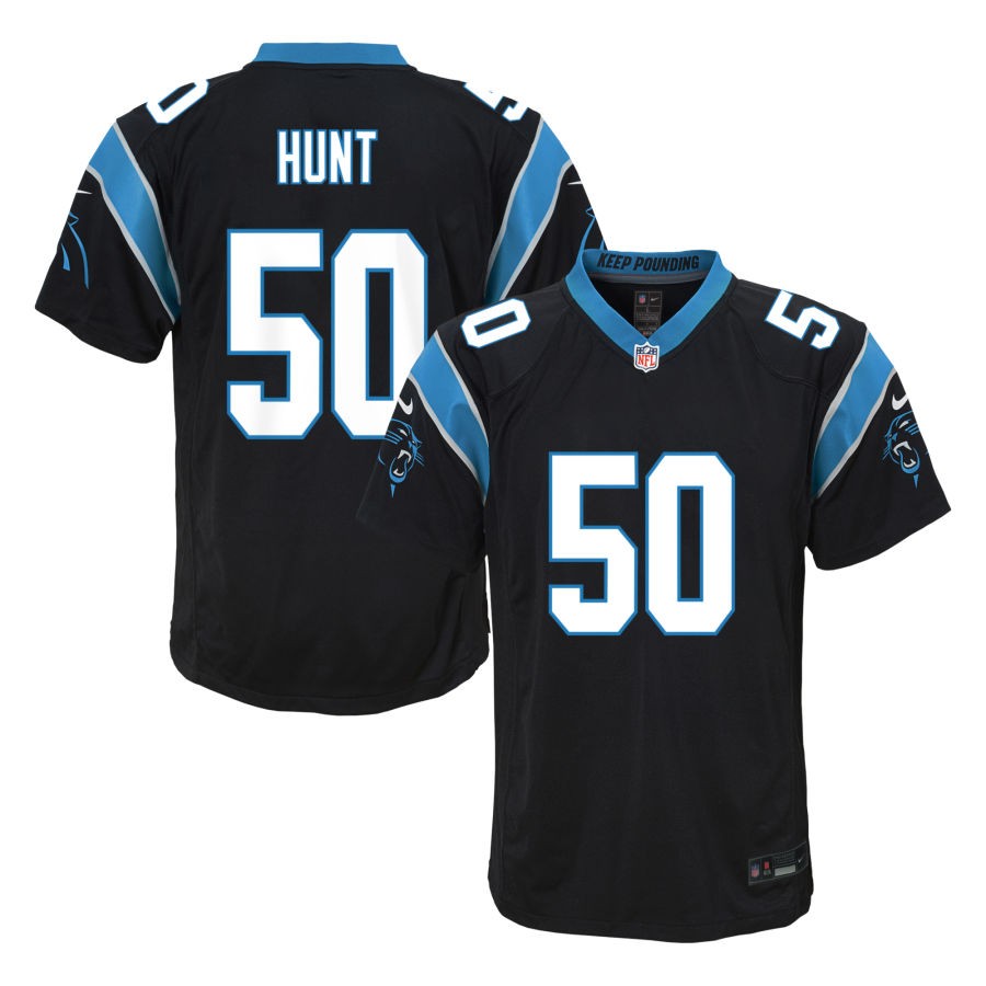Robert Hunt Youth Nike Black Carolina Panthers Custom Game Jersey