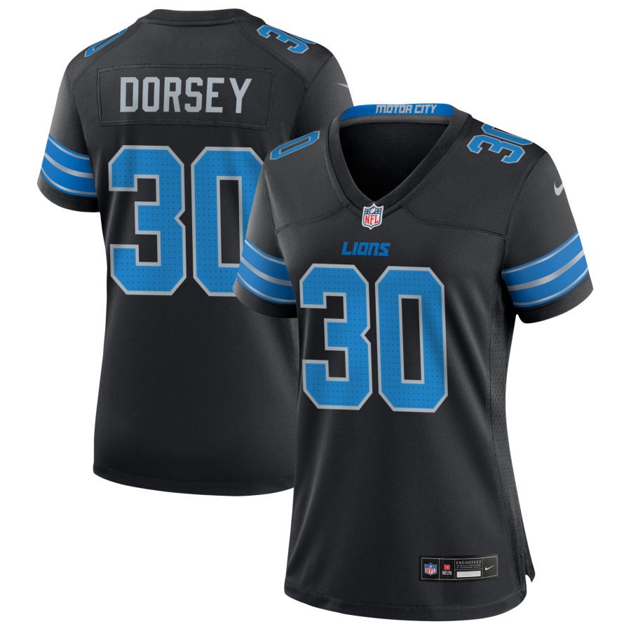 Khalil Dorsey Women's Nike Black Detroit Lions Alternate Custom Game Jersey