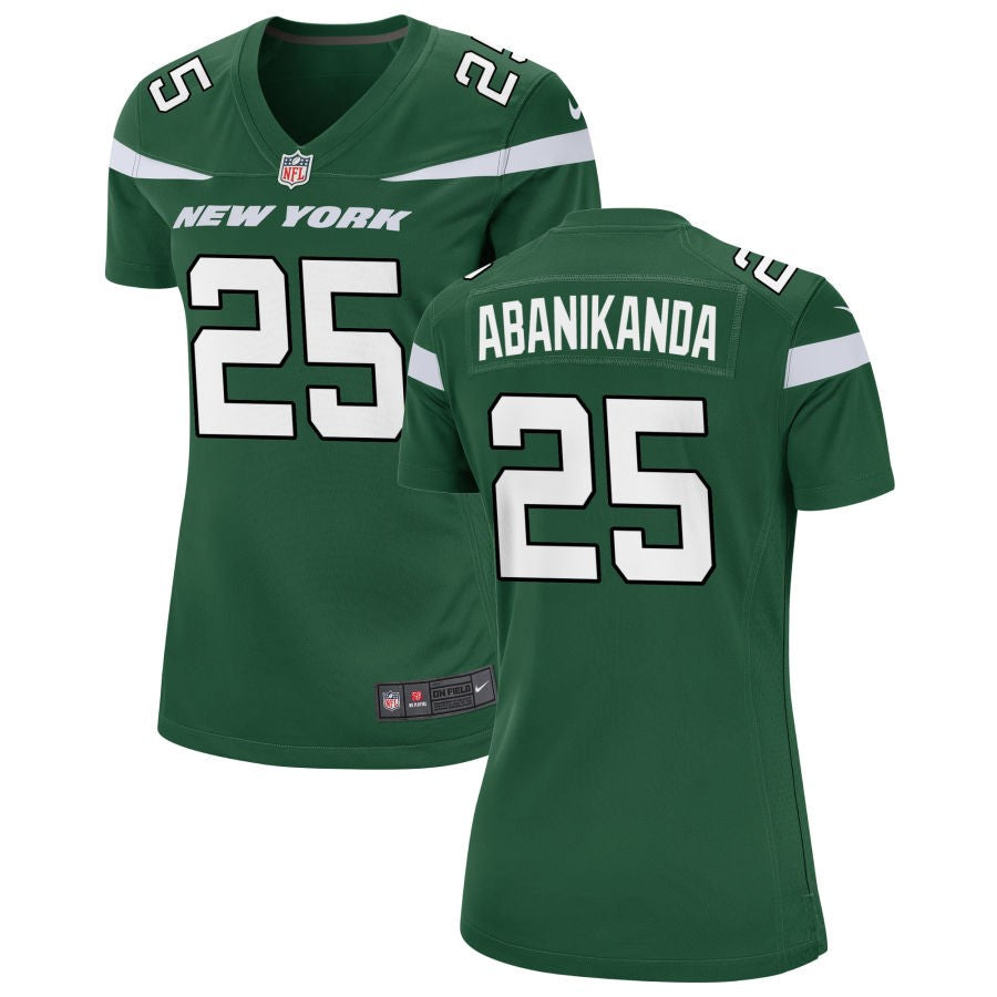 Israel Abanikanda Women's Nike Gotham Green New York Jets Custom Game Jersey