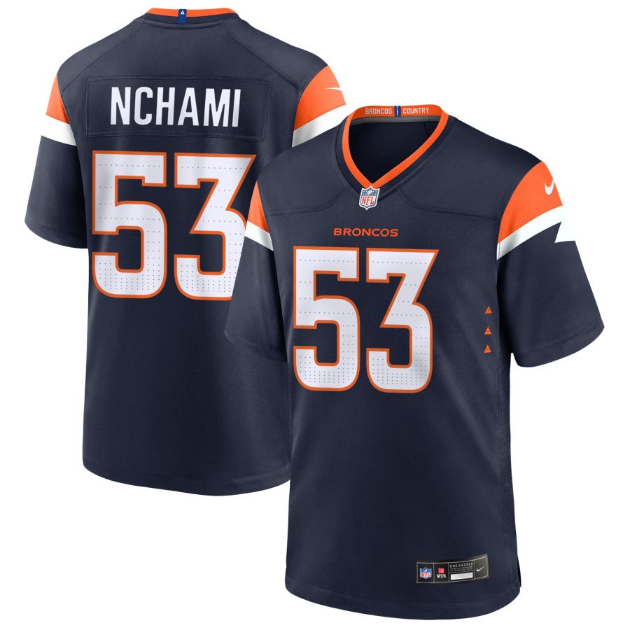 Durell Nchami Men's Nike Navy Denver Broncos Alternate Custom Game Jersey