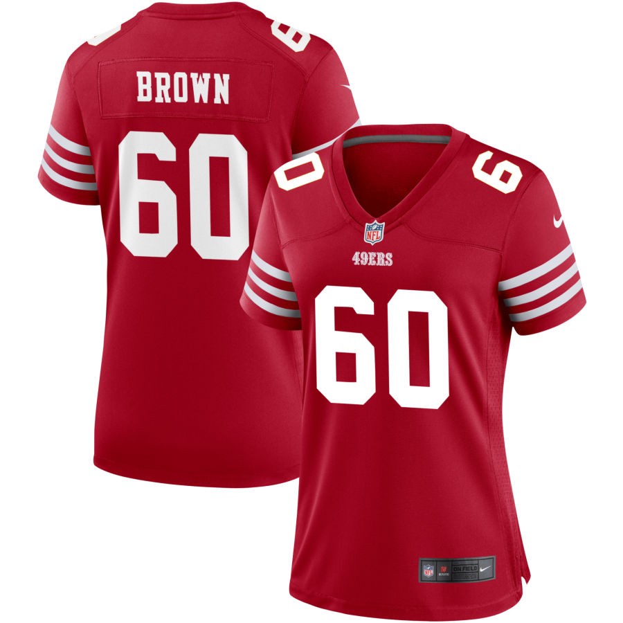 Shakel Brown Women's Nike Scarlet San Francisco 49ers Game Custom Jersey