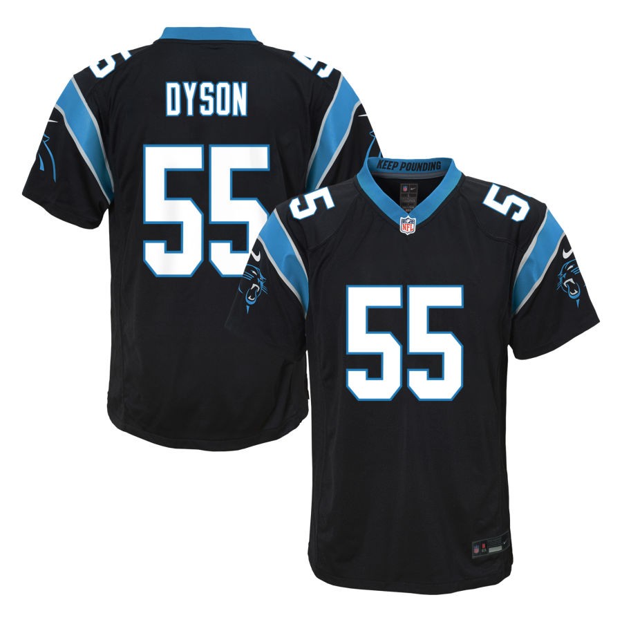 Kenny Dyson Youth Nike Black Carolina Panthers Custom Game Jersey