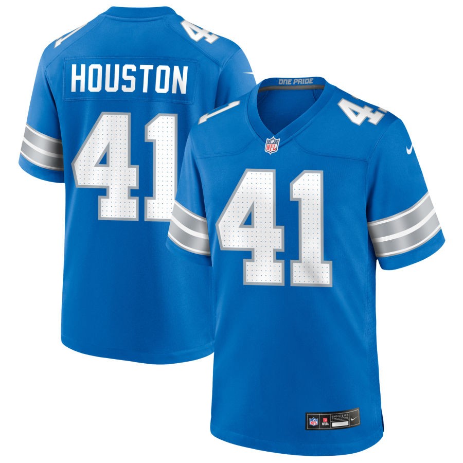 James Houston Men's Nike Blue Detroit Lions Custom Game Jersey