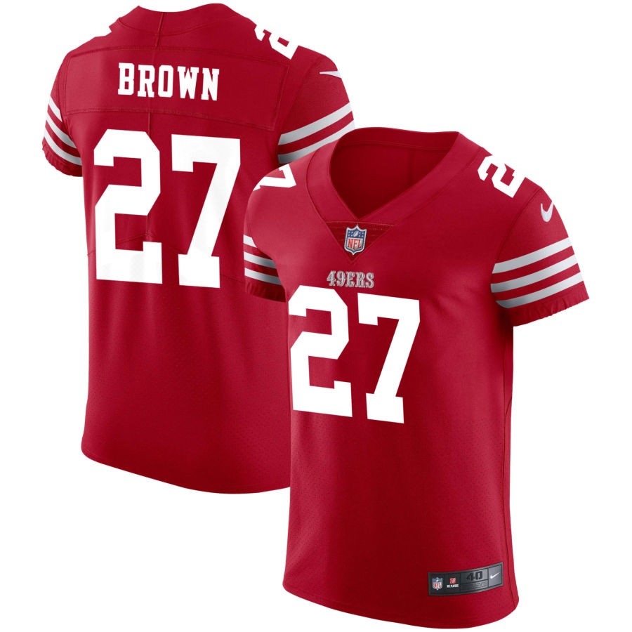 Ji'Ayir Brown Men's Nike Scarlet San Francisco 49ers Vapor Elite Custom Jersey