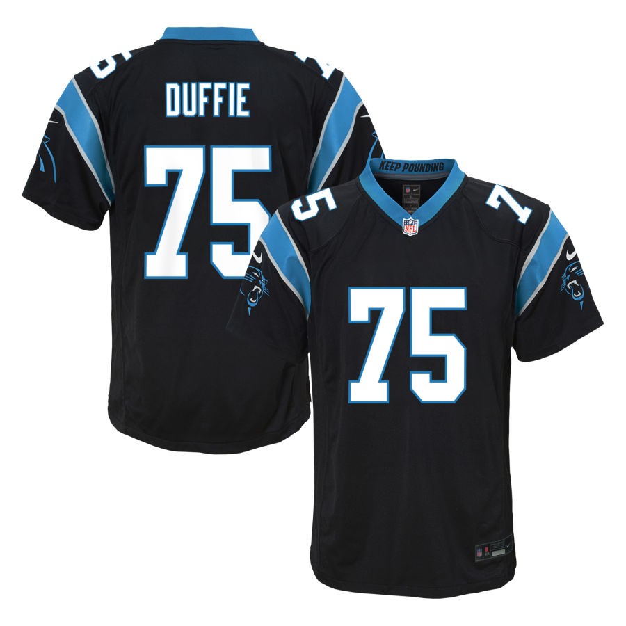 Christian Duffie Youth Nike Black Carolina Panthers Custom Game Jersey